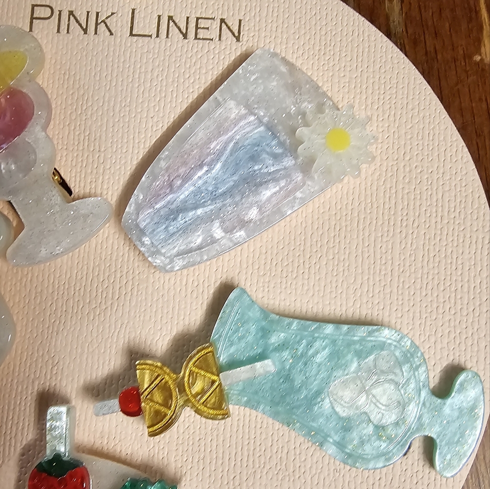 Tropical Vacay Drink Hair clips Set of Five NIP - Picture 5 of 6